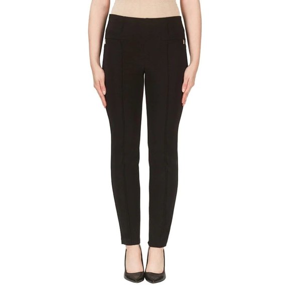 Joseph Ribkoff Pants - Joseph Ribkoff Black Stretch Pleated Slip-On Ankle Pants